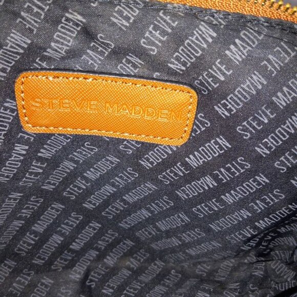 Steve Madden Brown Faux Leather Mini Satchel Bag With Crossbody Strap - Picture 10 of 15